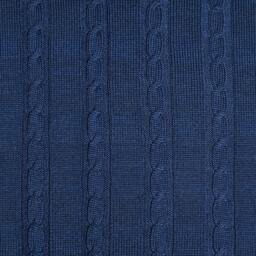 Rackhams Navy Cable Knit Wool Cushion - thumbnail 3