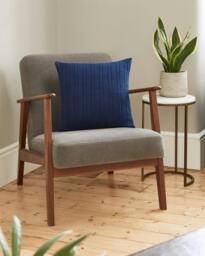 Rackhams Navy Cable Knit Wool Cushion - thumbnail 2