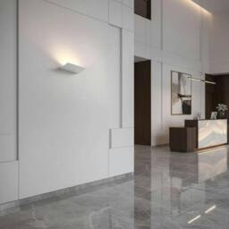 Rackhams 12 Watt LED White Indoor Uplight Wall Light - thumbnail 3
