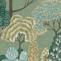 Rackhams Happy Trees Brushstroke Nursery Textured Wallpaper, Sage Green - thumbnail 2