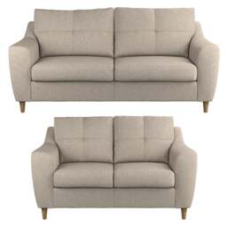 Rackhams Baxter Tufted Fabric Sofa Suite - Sage - thumbnail 3