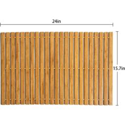 Rackhams Bamboo Roll Up Bath Duckboard Mat 40X60 cm Non Slip Bathroom Shower Mat Spa Sauna Mat - Brown - Bamboo - Bath Mat - thumbnail 4