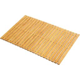 Rackhams Bamboo Roll Up Bath Duckboard Mat 40X60 cm Non Slip Bathroom Shower Mat Spa Sauna Mat - Brown - Bamboo - Bath Mat