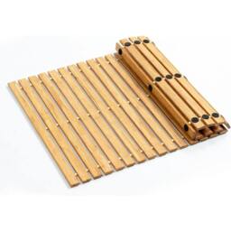 Rackhams Bamboo Roll Up Bath Duckboard Mat 40X60 cm Non Slip Bathroom Shower Mat Spa Sauna Mat - Brown - Bamboo - Bath Mat - thumbnail 5