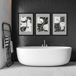 Rackhams Posters For Bathrooms - Set of 3 Botanical Wall art Prints - A2 16.54 x 23.39 in / 42 x 59.4 cm - Satin Photo paper 280 gsm - Black Frame - thumbnail 3