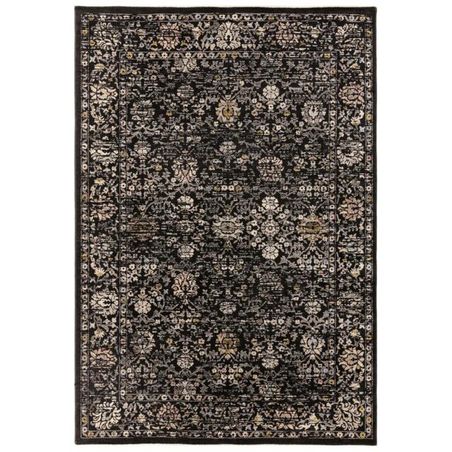 Rackhams Sovereign Black Vintage Floral Rug - 200x290cm - image 1
