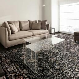 Rackhams Sovereign Black Vintage Floral Rug - 200x290cm - thumbnail 2
