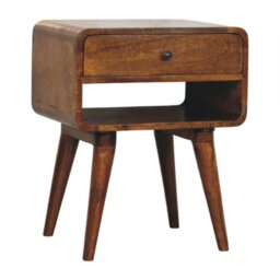 Rackhams Avora Chestnut Nightstand with Drawer and open slot - thumbnail 4