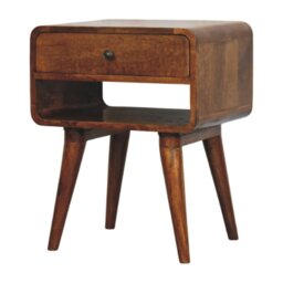 Rackhams Avora Chestnut Nightstand with Drawer and open slot - thumbnail 3