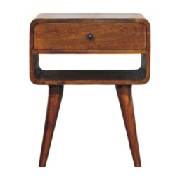 Rackhams Avora Chestnut Nightstand with Drawer and open slot - thumbnail 2