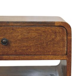 Rackhams Avora Chestnut Nightstand with Drawer and open slot - thumbnail 5
