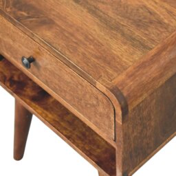 Rackhams Avora Chestnut Nightstand with Drawer and open slot - thumbnail 6