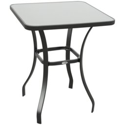 Rackhams Garden Bar Table Bistro Square Glass Dining Kitchen Breakfast Pub Party - thumbnail 2