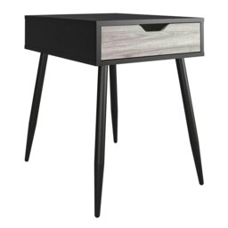Rackhams Copley End Table with 1 Drawer in Black Oak - Black - thumbnail 1