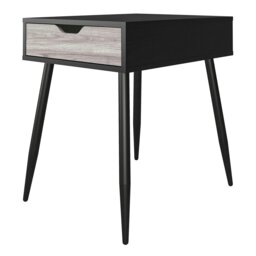 Rackhams Copley End Table with 1 Drawer in Black Oak - Black - thumbnail 4