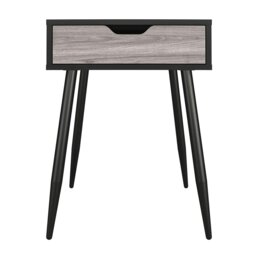 Rackhams Copley End Table with 1 Drawer in Black Oak - Black - thumbnail 2