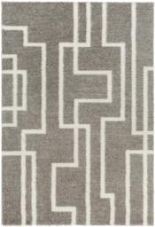 Rackhams Cloudy Shag-Modern Grey Ivory Soft Plush Pile Rug - 160 x 213 cm - thumbnail 2