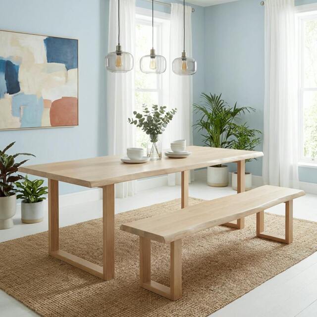Rackhams Live Edge Table - 160cm - Wide - 120cm - Beech - image 1
