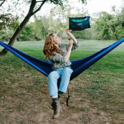 Rackhams SingleNest Hammock - Lightweight Durable Portable Camping Hammock - Single - Red / Charcoal - thumbnail 5