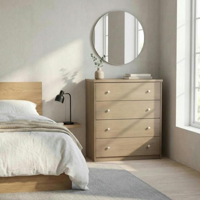 Rackhams Freya 4-Drawer Chest of Drawers - Smoke Oak effect - image 1