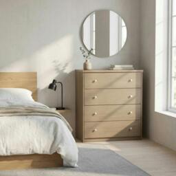 Rackhams Freya 4-Drawer Chest of Drawers - Smoke Oak effect - thumbnail 1
