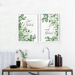 Rackhams Framed picture for bathroom - Set of 2 wall art prints - 12 x 16 inches / 30.5 x 40.65 cm - Polyester Canvas 260 gsm - Canvas wrapped - thumbnail 6
