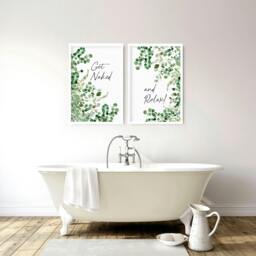 Rackhams Framed picture for bathroom - Set of 2 wall art prints - 12 x 16 inches / 30.5 x 40.65 cm - Polyester Canvas 260 gsm - Canvas wrapped - thumbnail 5