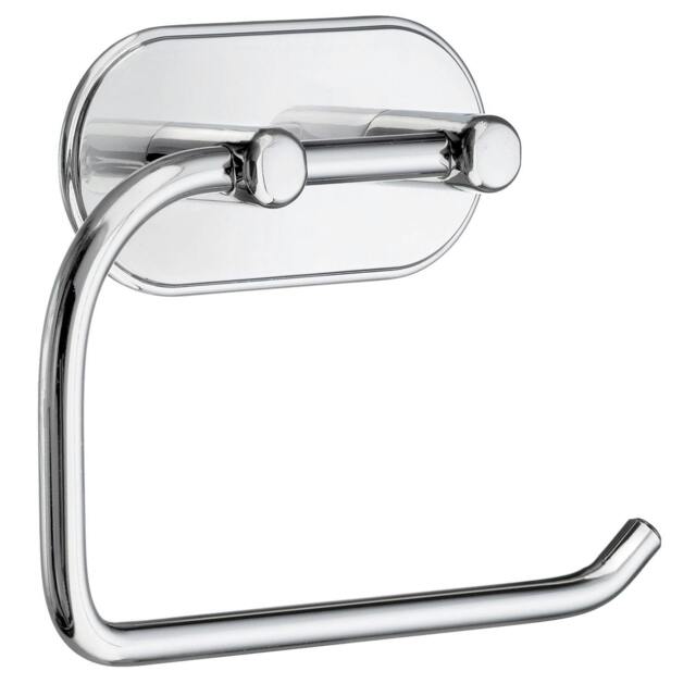 Rackhams Polished Chrome Toilet Roll Holder Self Adhesive Bathroom Wall Mounted - image 1