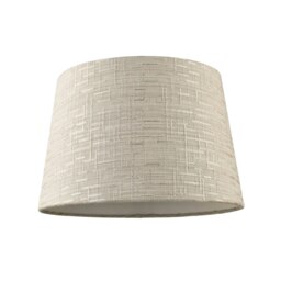 Rackhams Silver Grey Jacquard Cotton Drum Lamp Shade for Lamp Base or Pendant - thumbnail 1