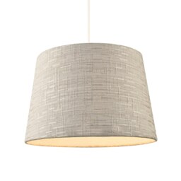 Rackhams Silver Grey Jacquard Cotton Drum Lamp Shade for Lamp Base or Pendant - thumbnail 2