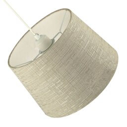 Rackhams Silver Grey Jacquard Cotton Drum Lamp Shade for Lamp Base or Pendant - thumbnail 4