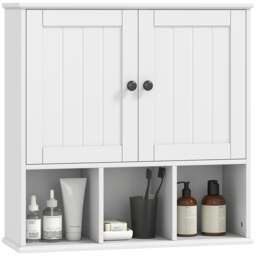 Rackhams Bathroom Wall Cabinet, Medicine Cabinet with Open Compartments, Shelf - 1 - 60W x 19.5D x 60H cm - MDF - thumbnail 2