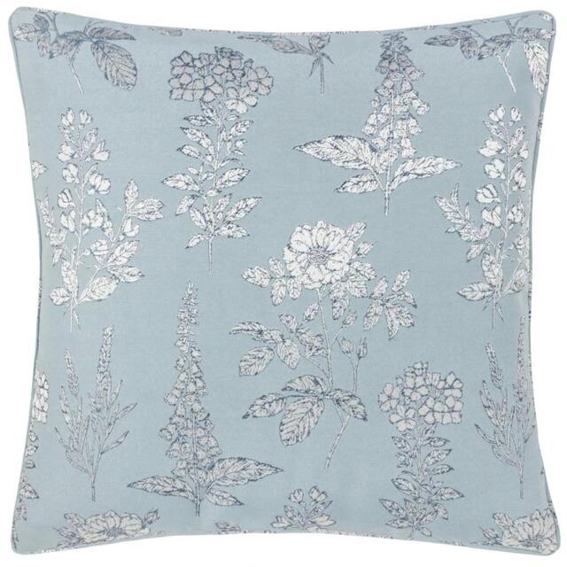 Rackhams Sophia New Floral Jacquard Cushion Cover - Blue - 50cm x 50cm - Blue - 100% Polyester - image 1