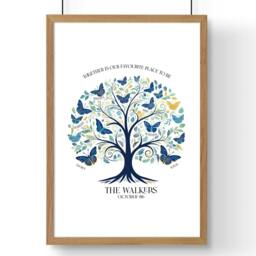 Rackhams Print For Living Room - Set of 1 Botanical Wall art Prints - A3 11.69 x 16.54 in / 29.7 x 42 cm - Satin Photo paper 280 gsm - Oak Frame