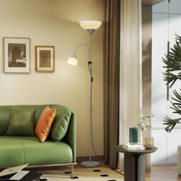 Rackhams Mother-Child Floor Lamp Duo Light with 3 Colour Temperatures, Black - Silver - Yes - Metal, plastic
