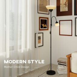 Rackhams Mother-Child Floor Lamp Duo Light with 3 Colour Temperatures, Black - Silver - Yes - Metal, plastic - thumbnail 5