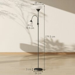 Rackhams Mother-Child Floor Lamp Duo Light with 3 Colour Temperatures, Black - Silver - Yes - Metal, plastic - thumbnail 6