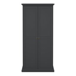 Rackhams Paris Wardrobe with 2 Doors in Matt Grey - Grey - Malemine - 1 - thumbnail 2