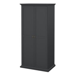 Rackhams Paris Wardrobe with 2 Doors in Matt Grey - Grey - Malemine - 1 - thumbnail 3