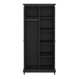 Rackhams Paris Wardrobe with 2 Doors in Matt Grey - Grey - Malemine - 1 - thumbnail 6