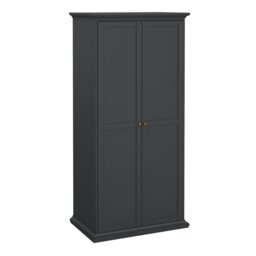 Rackhams Paris Wardrobe with 2 Doors in Matt Grey - Grey - Malemine - 1 - thumbnail 1