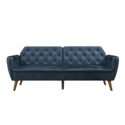 Rackhams Tallulah Sofa Bed with Memory Foam in Velvet Blue - Blue