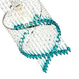 Rackhams Modern Spiral Waterfall Pendant Shade with Teal and Clear Acrylic - thumbnail 3