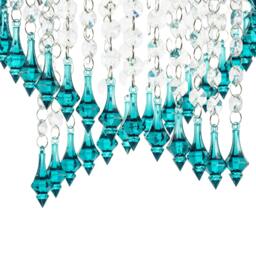 Rackhams Modern Spiral Waterfall Pendant Shade with Teal and Clear Acrylic - thumbnail 4
