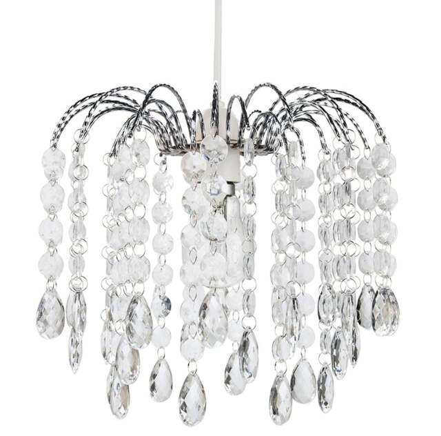 Rackhams Contemporary Waterfall Pendant Shade with Transparent Acrylic Droplets and Beads - image 1