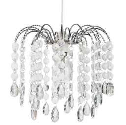 Rackhams Contemporary Waterfall Pendant Shade with Transparent Acrylic Droplets and Beads - thumbnail 1