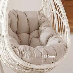 Rackhams Dominic Rattan Garden Hanging Egg Chair with Stand, Indoor/ Outdoor Use - thumbnail 6