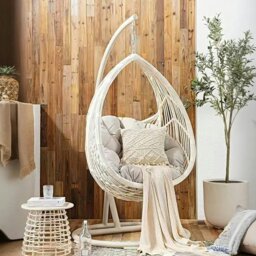 Rackhams Dominic Rattan Garden Hanging Egg Chair with Stand, Indoor/ Outdoor Use - thumbnail 3