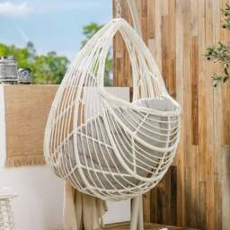 Rackhams Dominic Rattan Garden Hanging Egg Chair with Stand, Indoor/ Outdoor Use - thumbnail 5