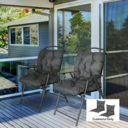 Rackhams Set of Two Outdoor Seat Cushions - Dark Grey - thumbnail 2